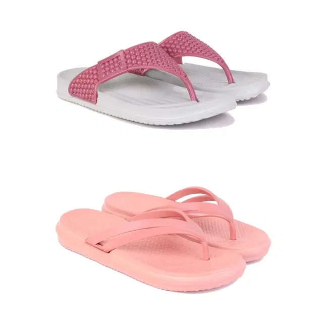 Slippers for Women, Pack of 2 (Multicolor, 6)
