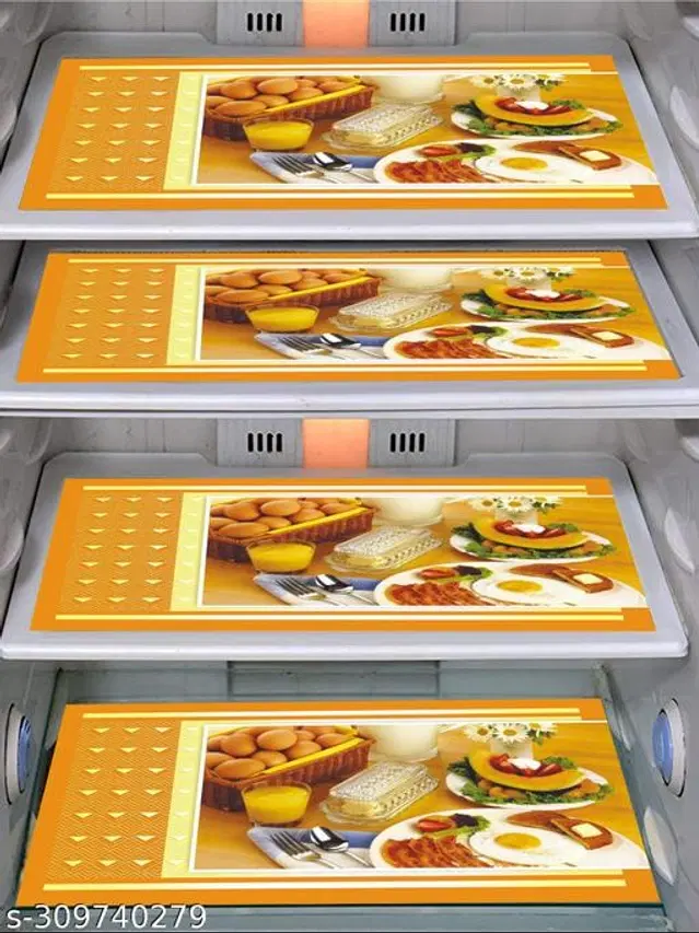 Waterproof Fridge Mats, Multicolor, Pack of 4