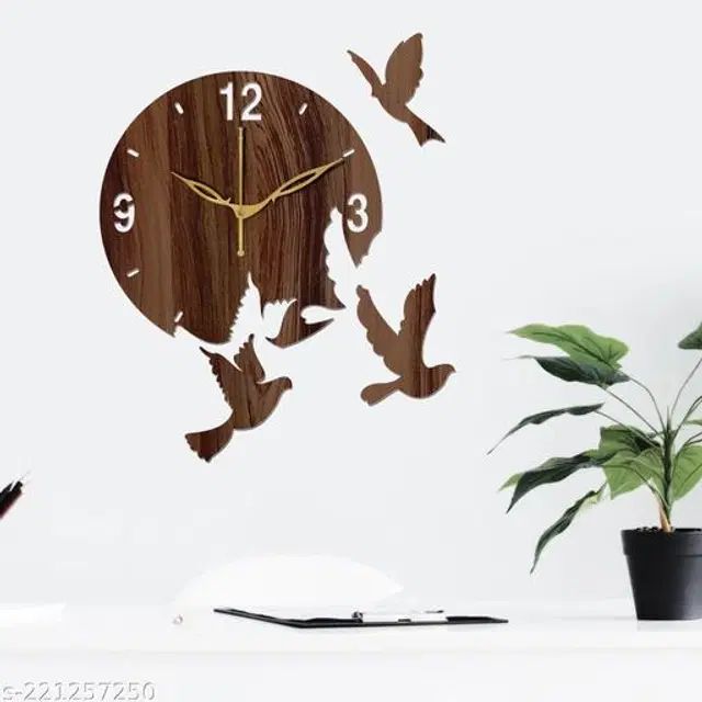 Wooden Wall Clock, Brown