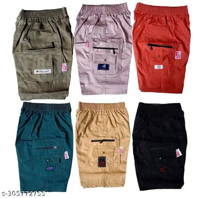 Cotton Blend Shorts for Boys, Pack of 6 (Multicolor, 2-3 Years)