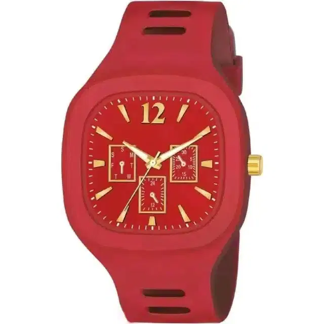 Analog Watch for Men (Red)