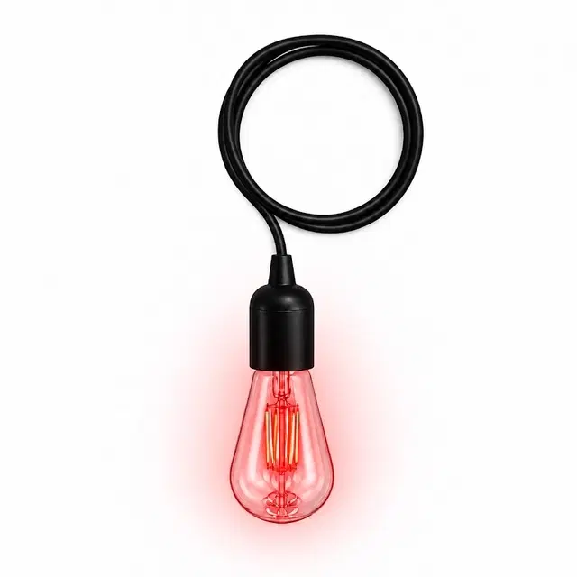 Energy Saving Filament E26 Base Light Bulb With Holder, Red