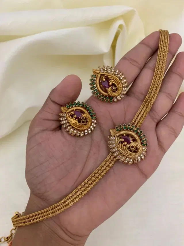 Party Wear Jewellery Set for Women (Green, Free Size)