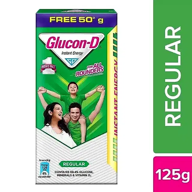 Glucon-D Regular Flavored Drink 75 g+50 g Extra