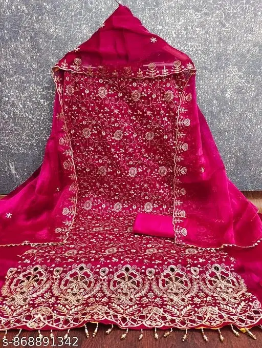Georgette Punjabi/All Over Suits for Women (6.45 meter (XL)