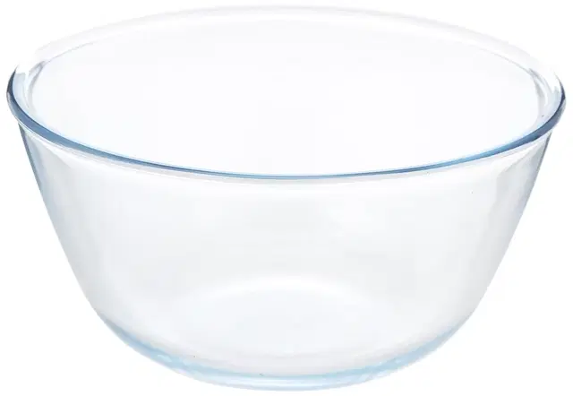Borosil 1.5 L Round Shape Serving & Mixing Bowl | Made In India Borosilicate Glass Bowl For Kitchen & Dinning | Bowl For Mixing Dough, Salad, Batter, Pasta | Microwave & Dishwasher Safe | Transparent
