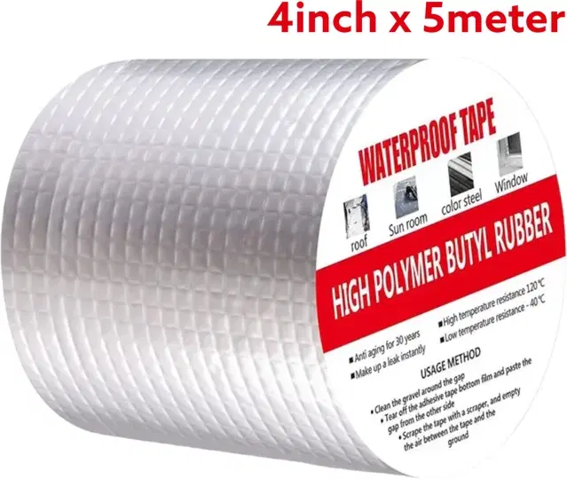 Aluminium Single Sided Self Adhesive Tape, Silver, 5 m