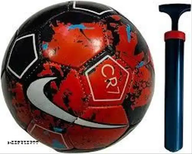 Synthetic Sports Football with Air Pump, Multicolor, Set of 1