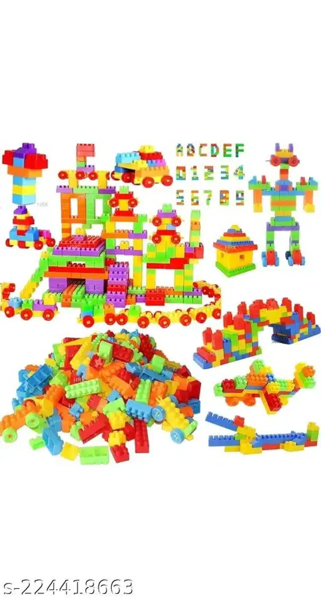 Plastic Block Toys for Kids, Multicolor, Set of 100