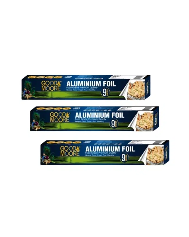 GOODS & MORE Aluminium Foil Roll 9 Mtr, Pack of 3