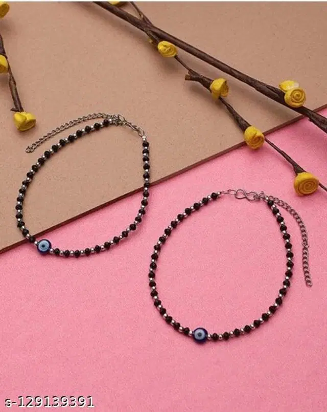 Alloy Anklets for Women, Pack of 2 (Multicolor)