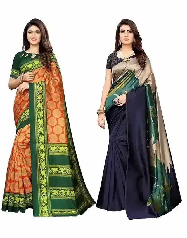 Svb Mysore Silk Saree For Women, Pack Of 2 (Multicolor) (C-228)