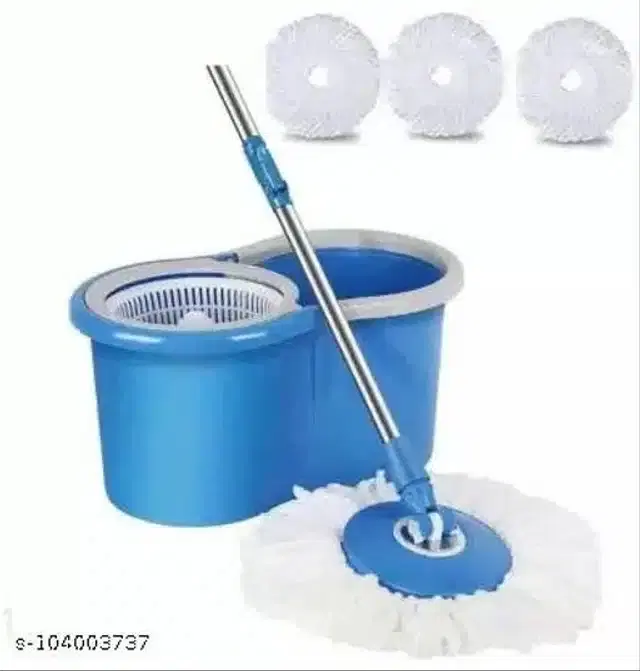Spin Bucket Mop with 3 Refill, Assorted, Set of 1