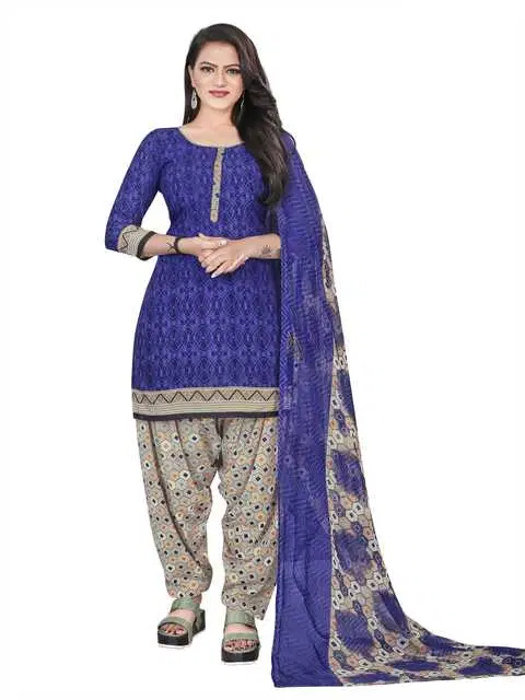 Sharda Creation Women's Dress Material (Blue) (SC43)