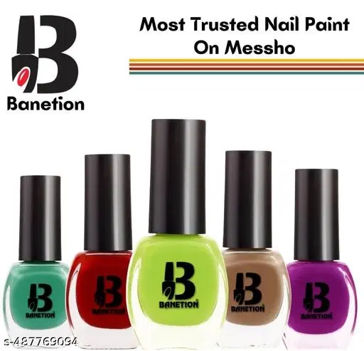 Banetion Matte Nail Polish, Multicolor, Pack of 5