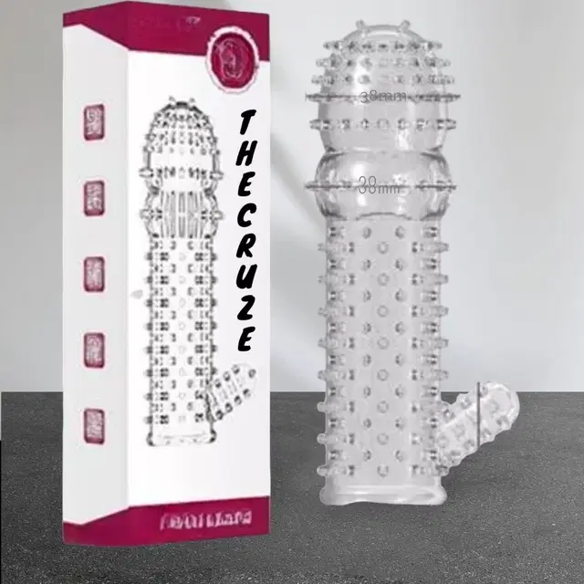 A R Silicone Crystal Dotted Condom for Men, Transparent