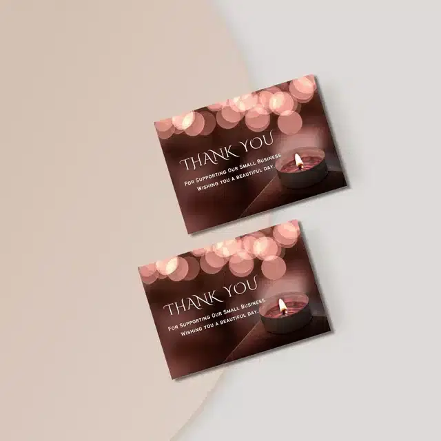 Thank You Printed Card, Multicolor, Pack of 2