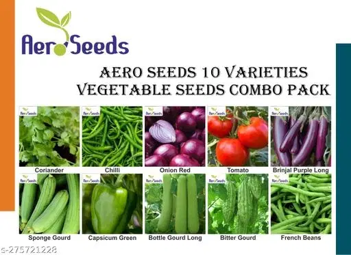 Aero Seeds 15 Varieties seeds(Organic/Hybrid) Fruits & Vegetables Seeds.