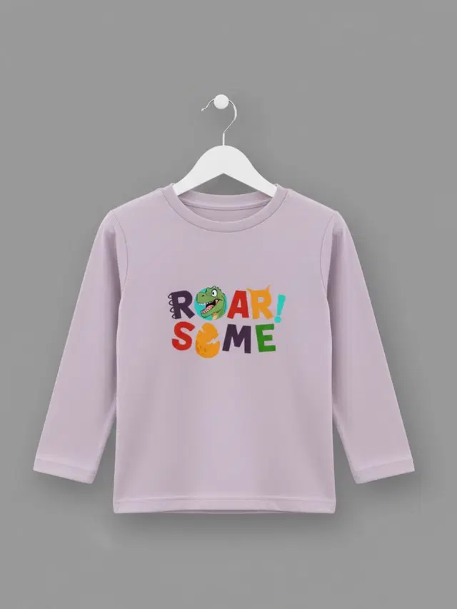 Cotton Printed T-Shirt For Kids, Lavender, 2-3 Years, Pack Of 1