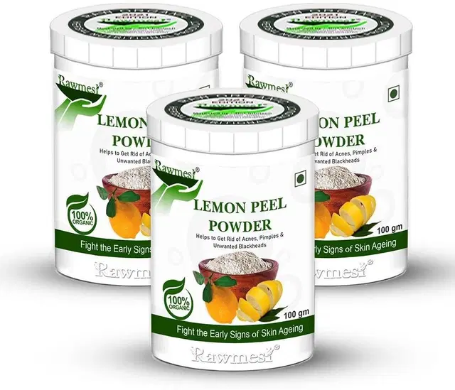 Pure Organic Ayurvedic Lemon Peel Powder Face Pack, 100 g, Pack of 3