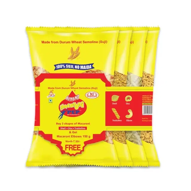 Bambino Macaroni Pasta Combi (3+1) Pack 600 g