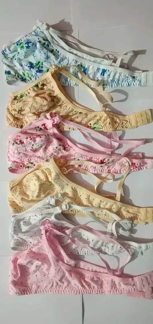 Hosiery Printed Non-Padded Bras for Women, Pack of 6, Multicolor (38 B)