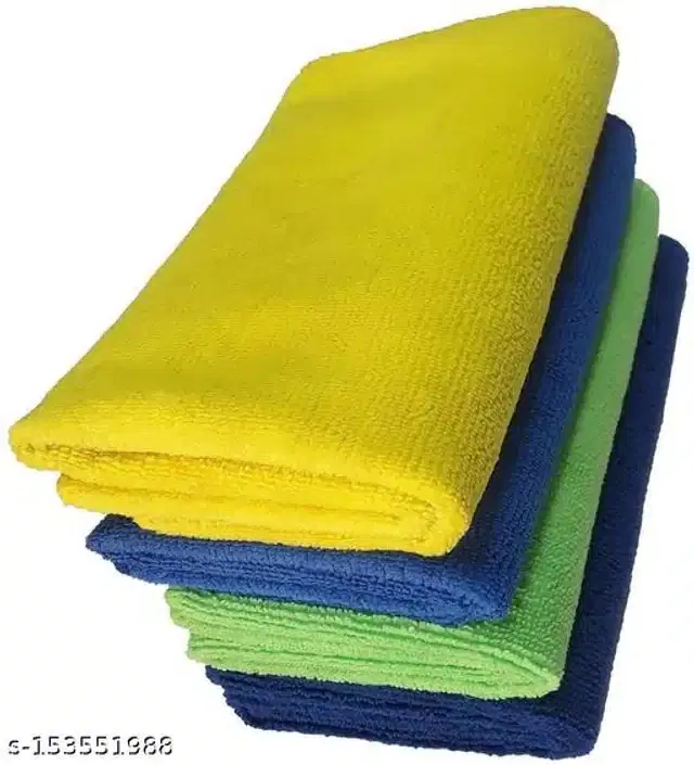 Microfiber Bath Towel, Multicolor, 40x40 cm, Pack of 4