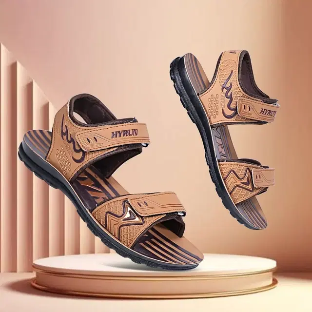 Synthetic Casual Sandals for Men (Rust, 6)