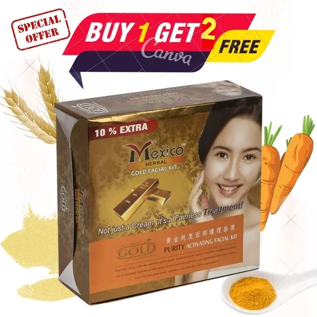 Maxico Herbal Gold Facial Kit, Pack of 3