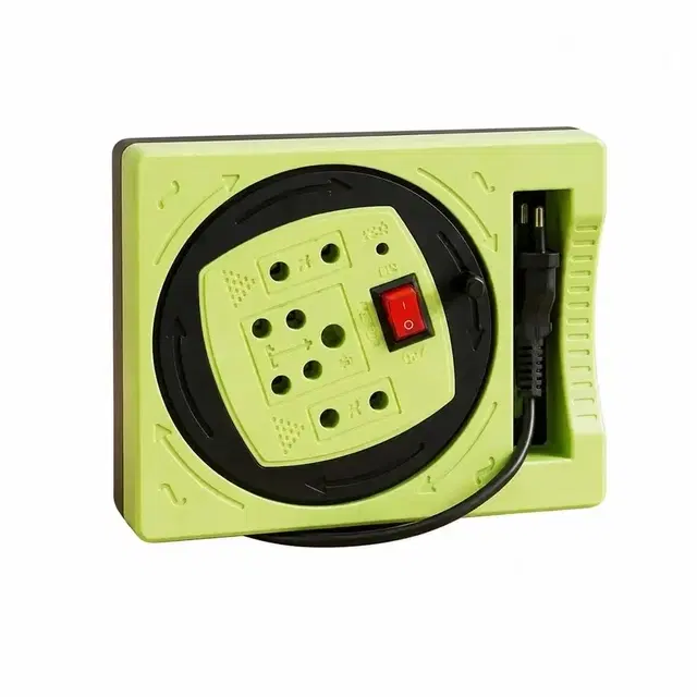 SimpleHome 3 Socket Extension Board with 4.5 Meter Cable, Green
