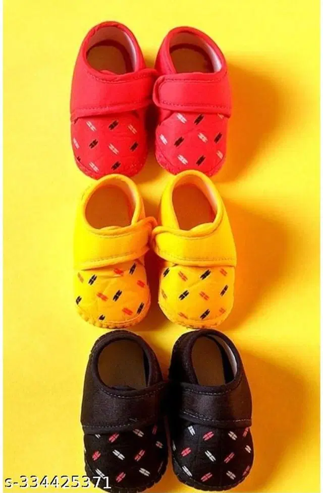 Shoes for Infants, Pack of 3 (Multicolor, 0-3 Months)