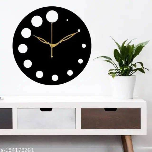 Wooden Wall Clock, Black