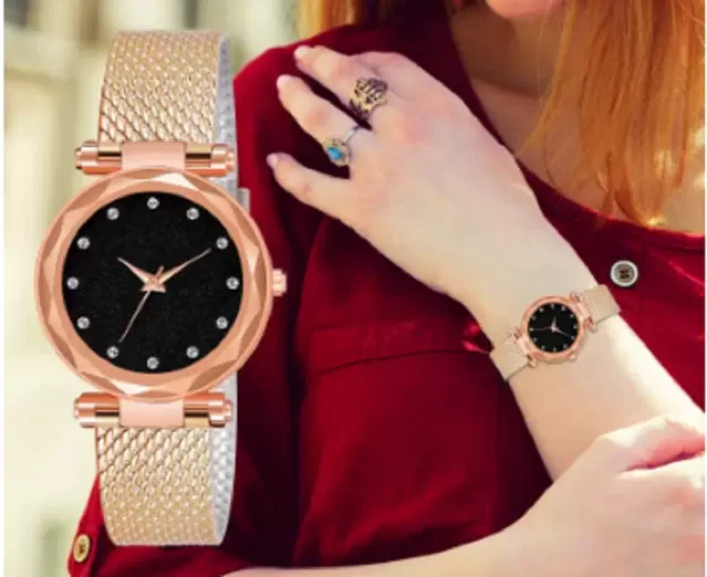Analog Watch for Women & Girls (Rose Gold )
