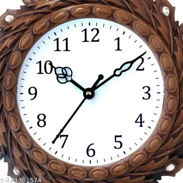 Analog Wall Clock, Brown, 27x27 cm