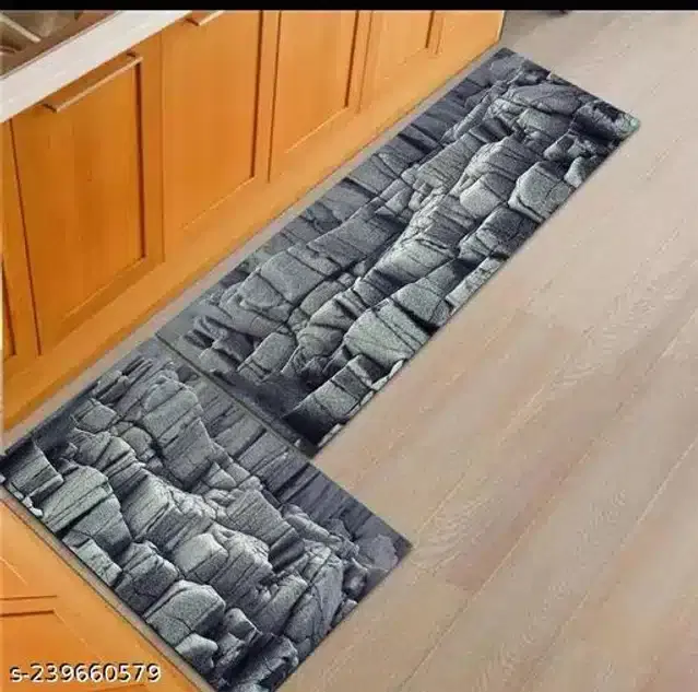 Anti Slip Kitchen Mat, Grey, 16x20 inches, Pack of 2