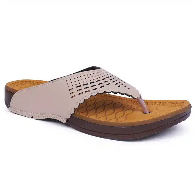 Sandals for Women (Cream & Beige, 5)