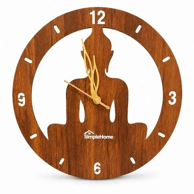 SimpleHome Mdf Budha Wall Clock 12in