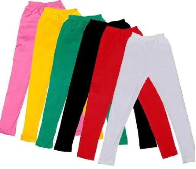 Soft & Comfortable Leggings for Girls, Pack of 6 (Multicolor, 12-13 Years)