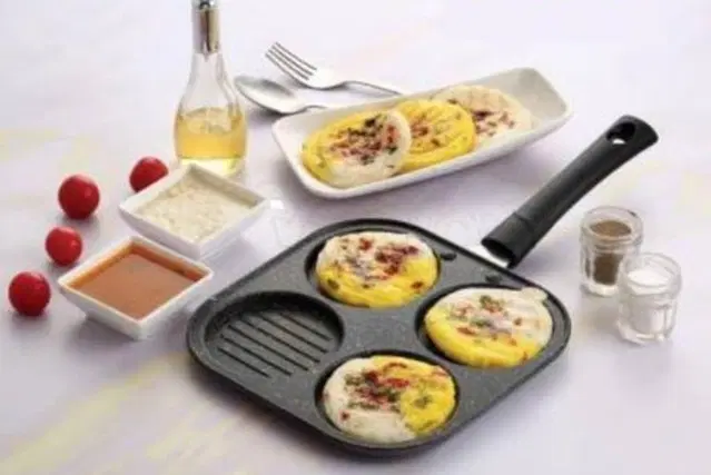 Aluminium 4 Section Appam Maker, Black