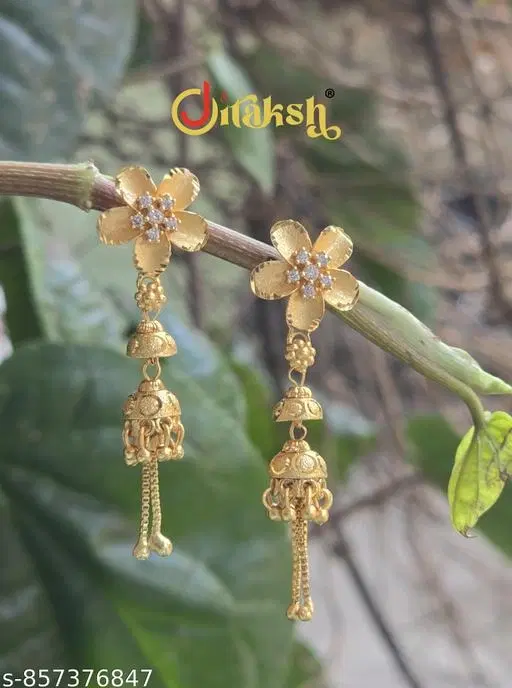 Jhumkhas for Women (Gold, Free Size)