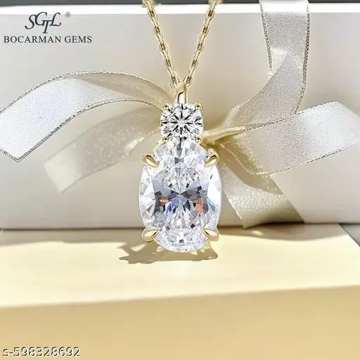 New Daily Wear Exquisite Gold Plated Necklace Zircon Ice Flower Cut for Girls