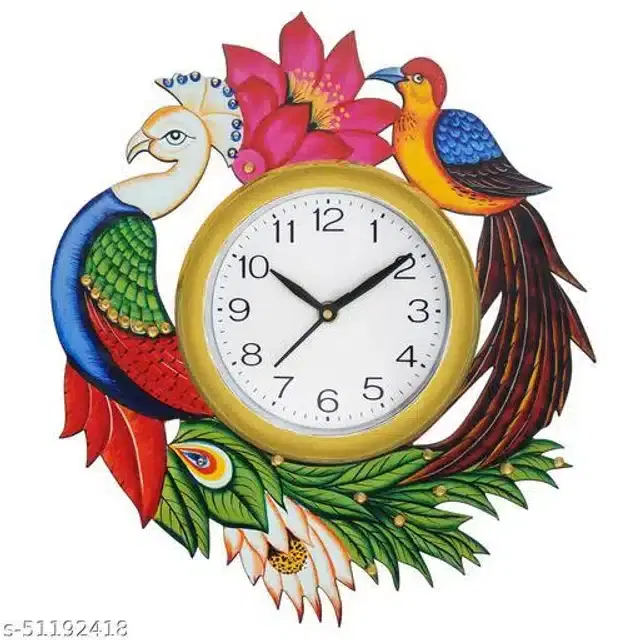 Wooden Wall Clock, Multicolor