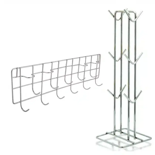 Oc9 Stainless Steel Cup Stand & Wall Mounted Ladle Hook Rail For Kitchen, Oc-152