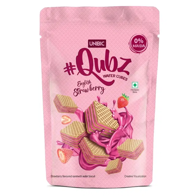 Unibic Qubz English Strawberry Wafer 30 g