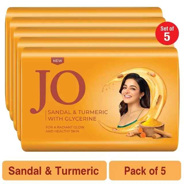 Jo  Sandal & Turmeric Soap 5X100 g (Pack of 5)