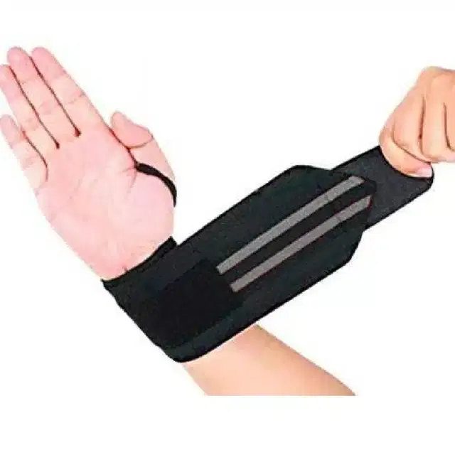 Wrist Support Band, Black & Grey, Free Size, Set of 1