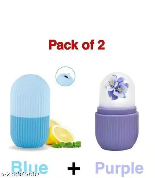 Silicone Ice Face Roller, Blue & Purple, Pack of 2