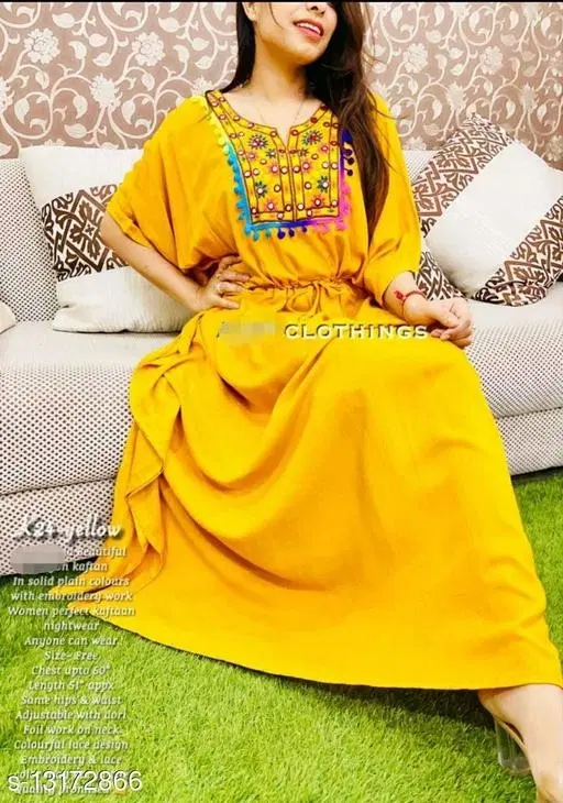 Gown for Women (Yellow, L)