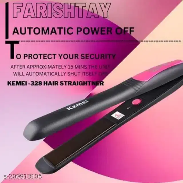 Plastic Hair Straightener, Black, 50 W