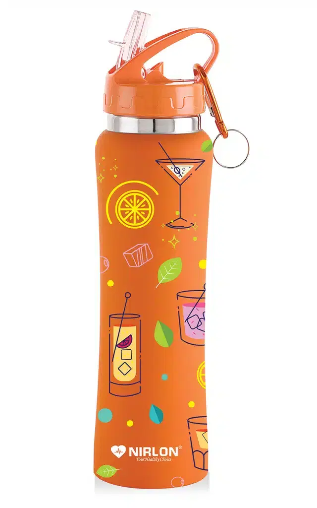 Stainless Steel Sipper Water Bottle, Orange, 750 ml